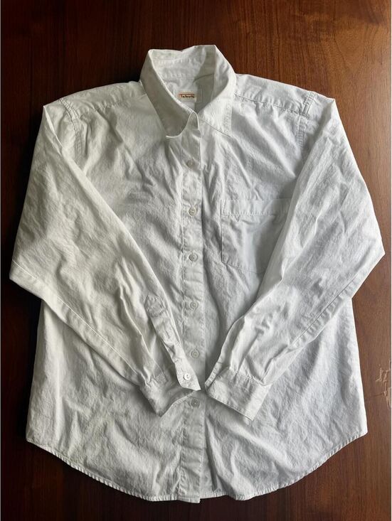 Talbots Tops - Talbots White 100% Cotton Embroidered Collar Button Front Shirt - Size S